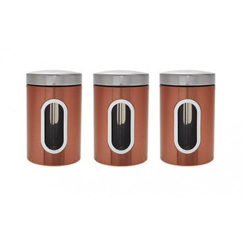 Addis Stainless Steel Canisters Copper Finish (set of 3)